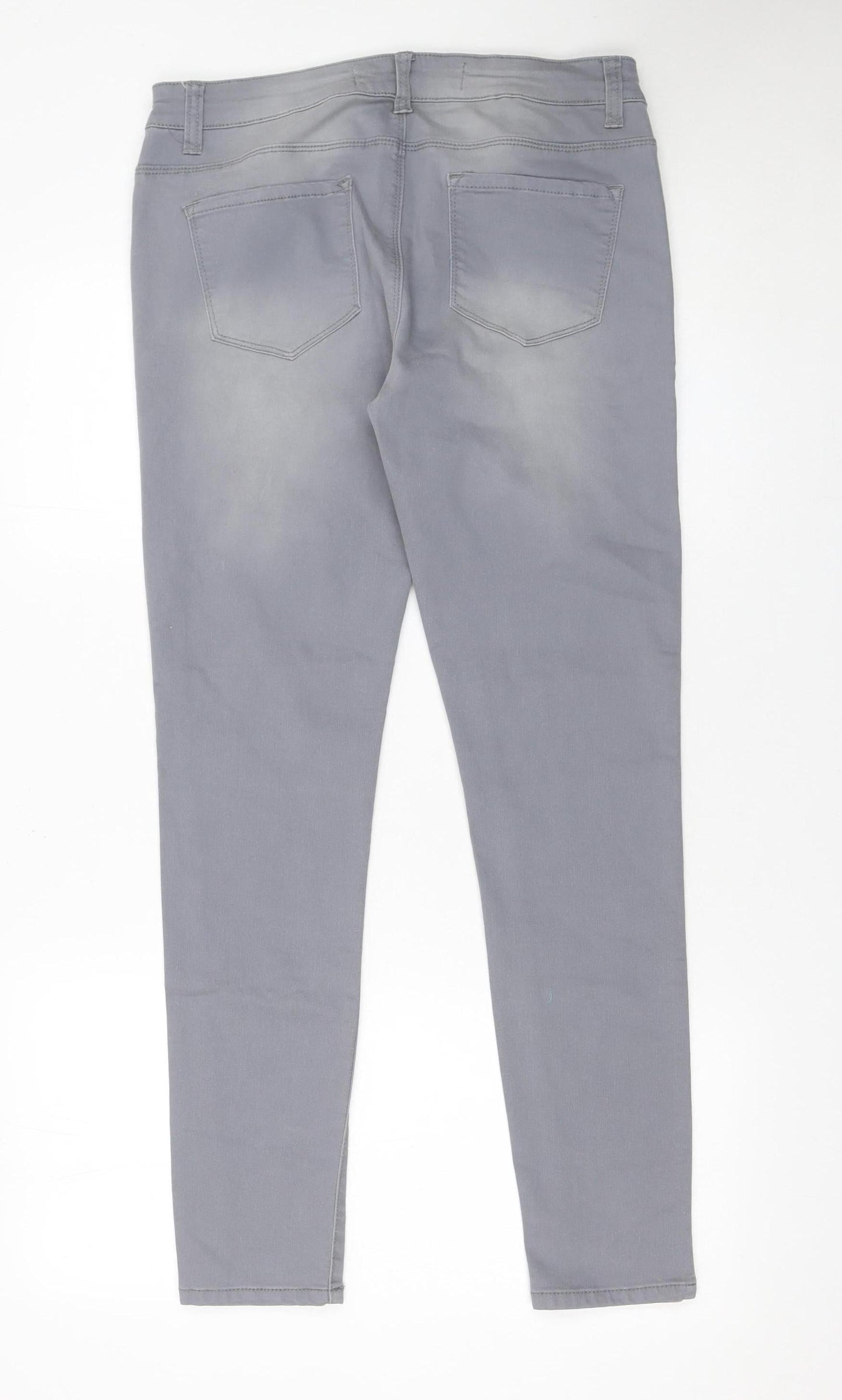 Denim Co Women Grey Skinny Jeans Size 14 Stretch Mid Rise