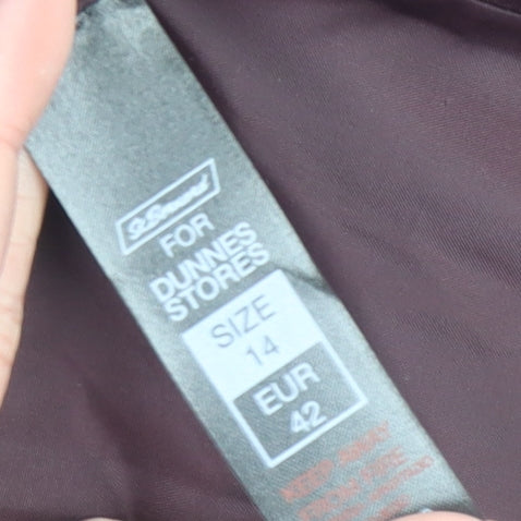 Dunnes Stores Womens Purple Faux Fur Collar Puffer Jacket Size 14