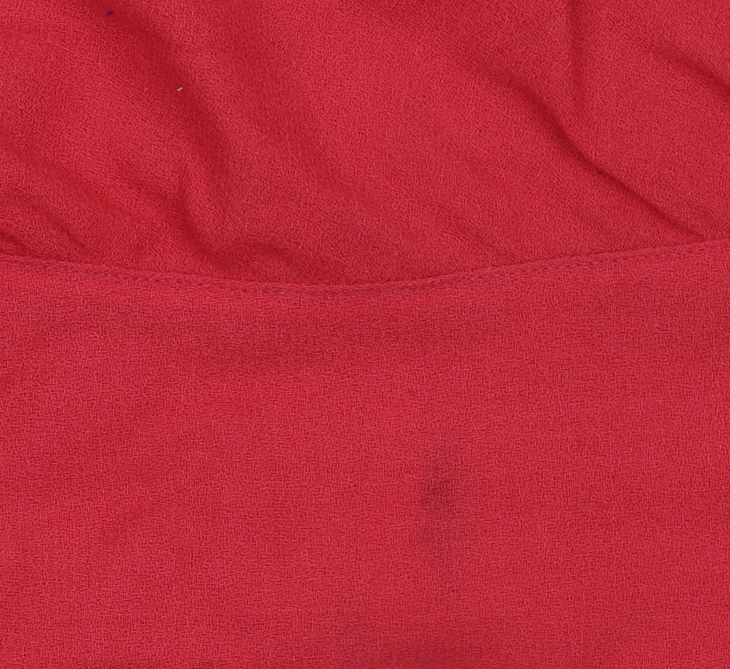 Frank Usher Women Red Wool Sheath Dress Size 16 Vintage Bow Detail