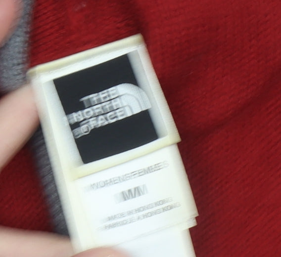 The North Face Women's Red Wool 1/2 Zip Hooded Pullover Sweatshirt M