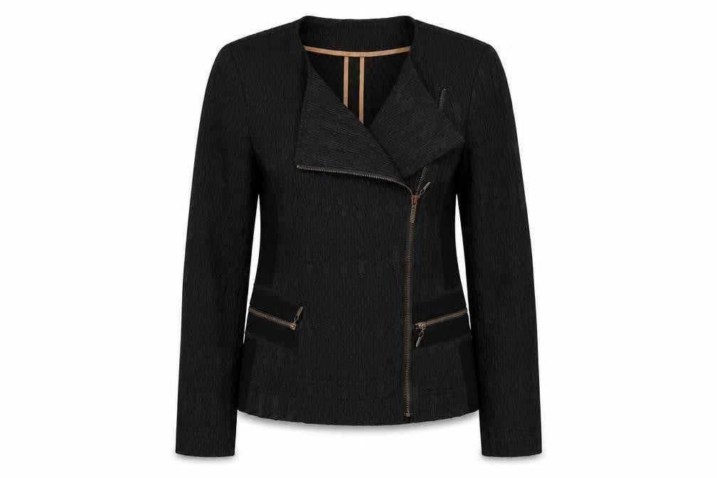 Kapalua Womens Black Slim Fit Biker Jacket Size 10