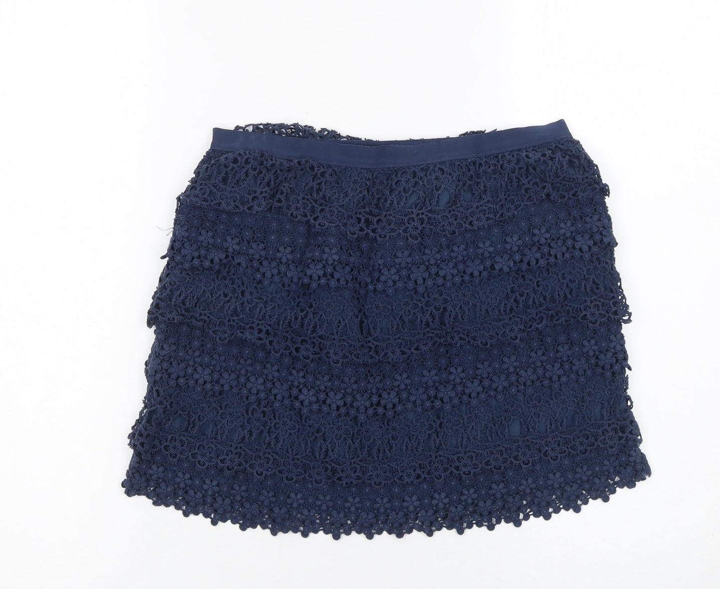 Ralph Lauren Girls Blue Lace Floral A-Line Skirt Size 14 Years