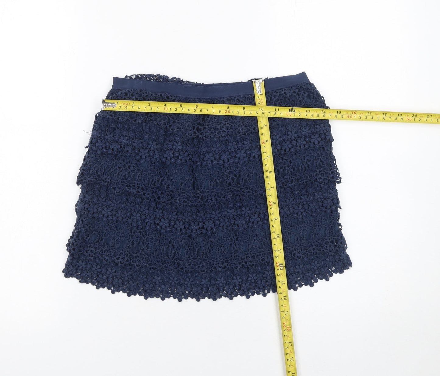 Ralph Lauren Girls Blue Lace Floral A-Line Skirt Size 14 Years
