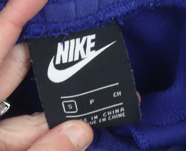 Nike Men's Blue Jogger Trousers Size S Elastic Waist Fleece
