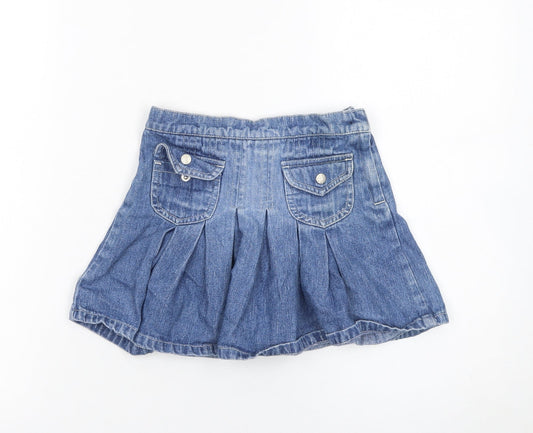Girl2Girl Girls Blue Denim Pleated Short Skirt Age 6 Years