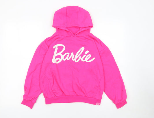 Barbie Girls Pink Hoodie 10-11 Years 146cm Cotton Blend Pullover