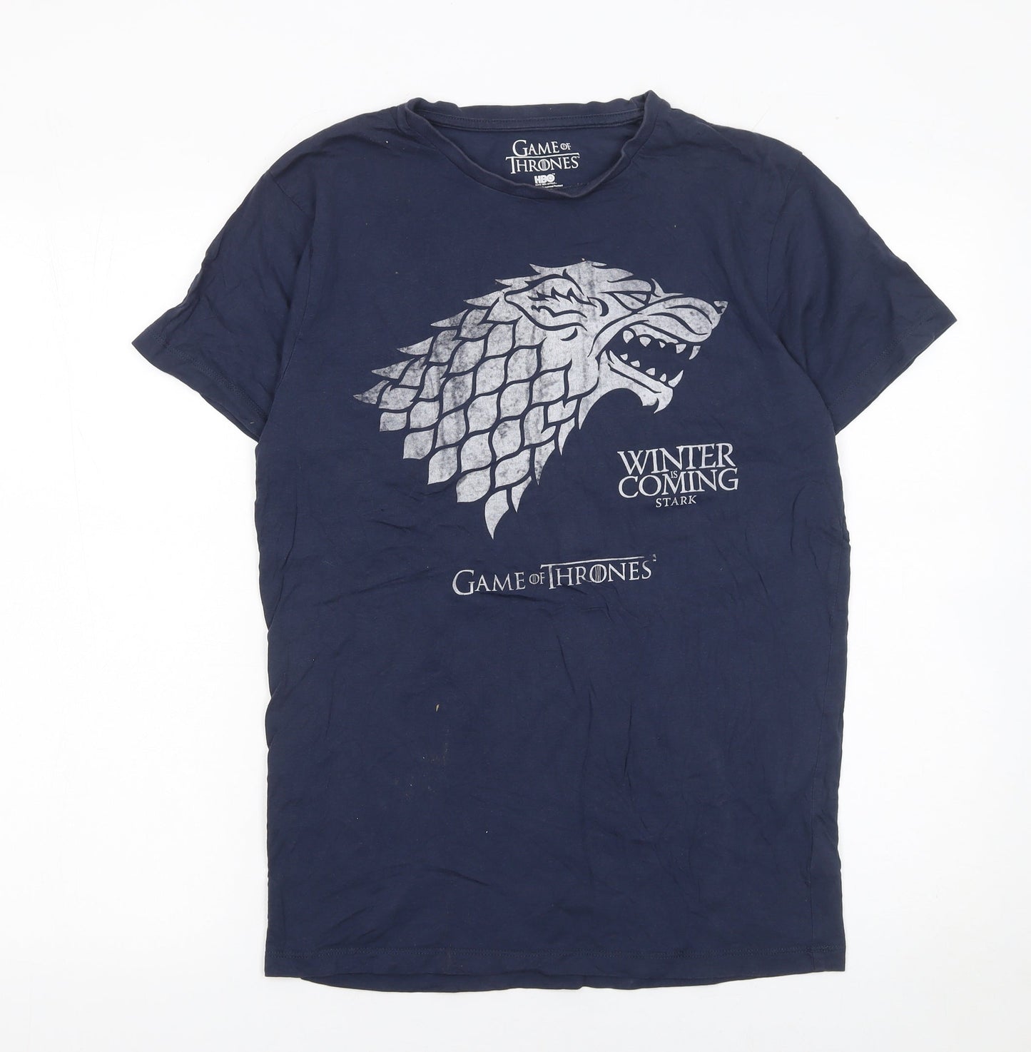 HBO Men's Blue Game of Thrones Stark Winter Coming T-Shirt Medium