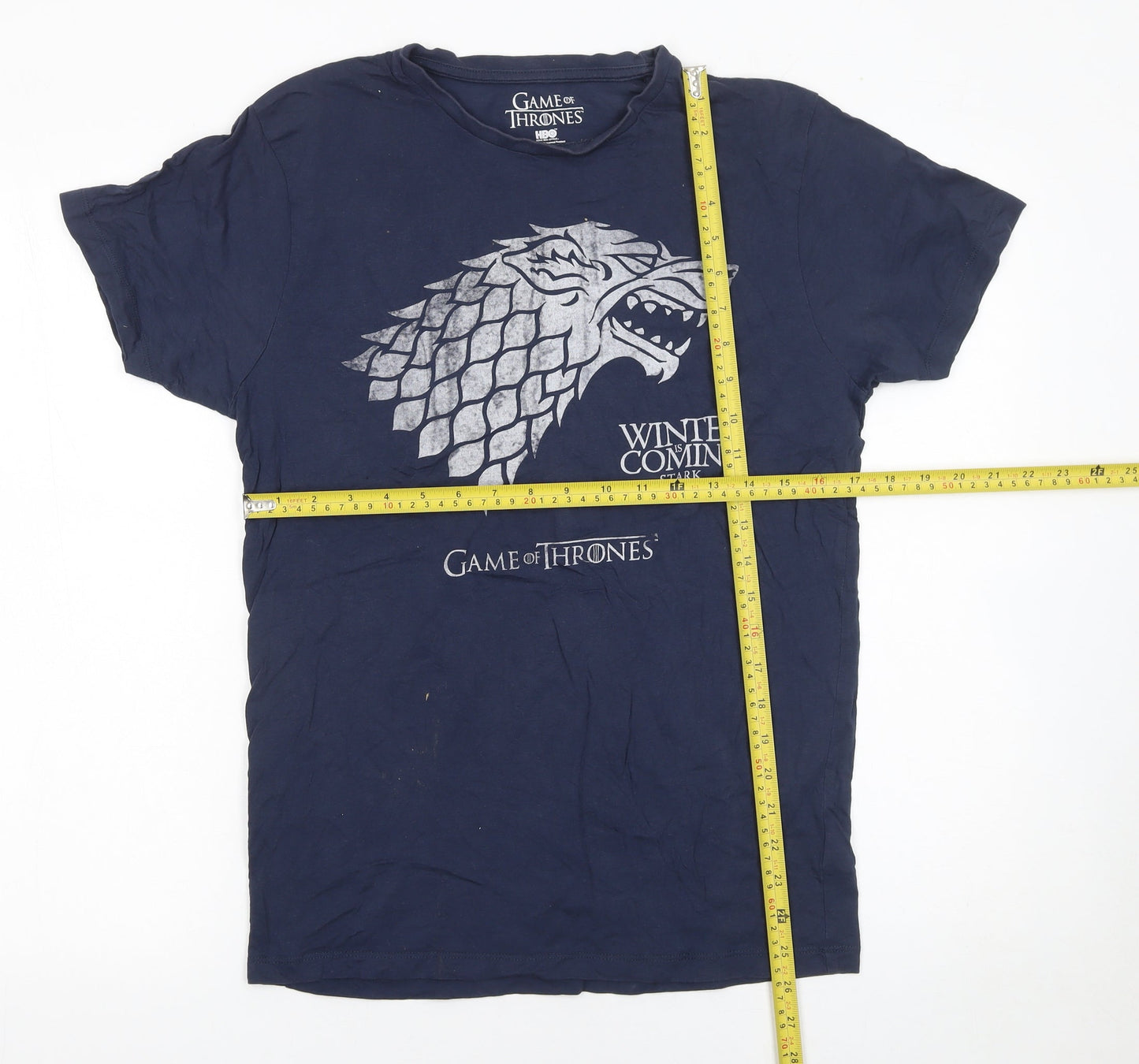 HBO Men's Blue Game of Thrones Stark Winter Coming T-Shirt Medium