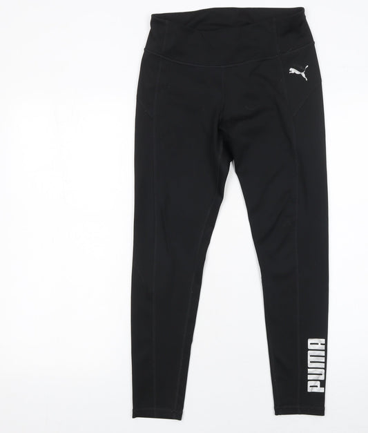 Puma Womens Black L Slim Fit Activewear Leggings