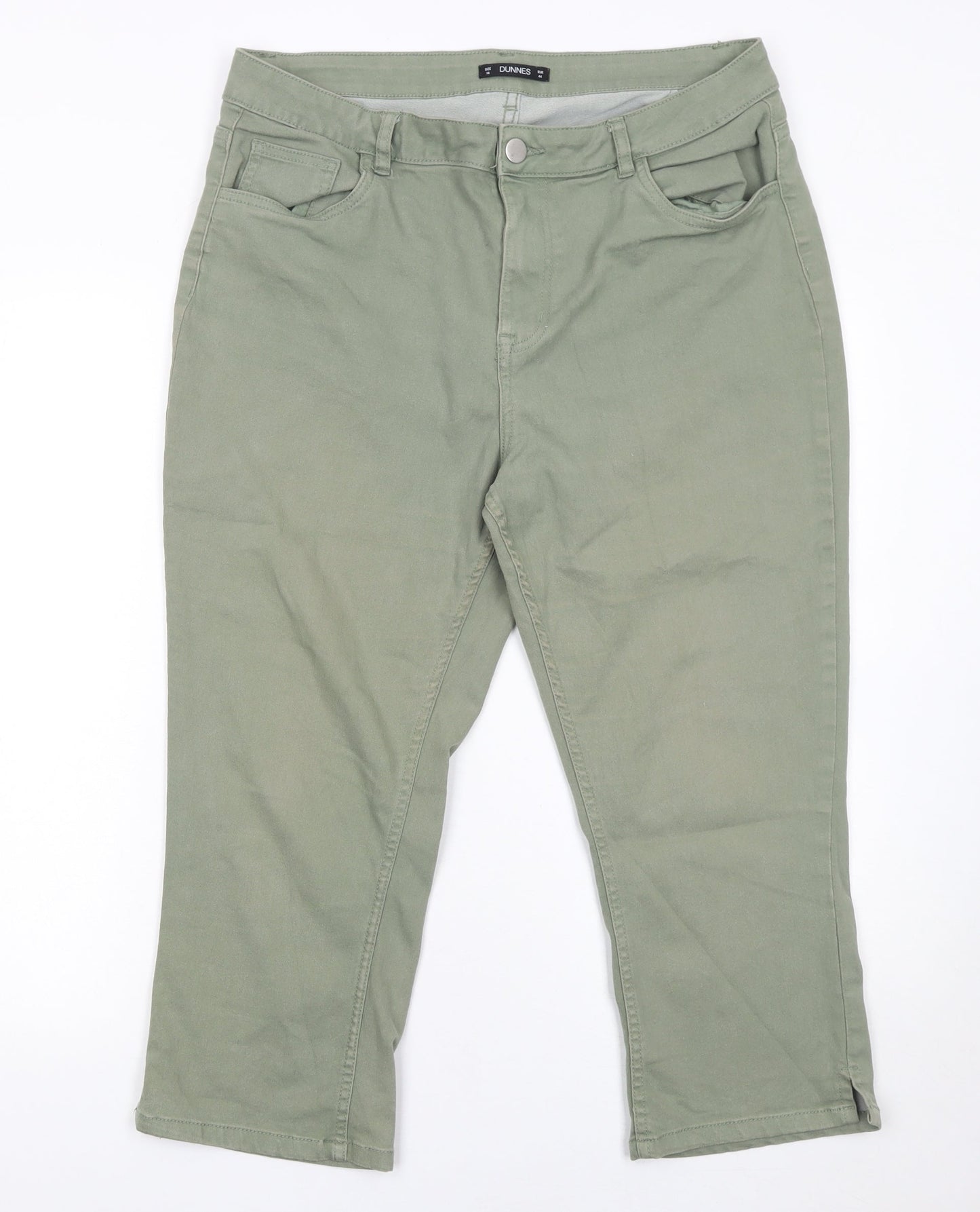 Dunnes Women’s Green Straight Jeans Size 16 Cotton Blend