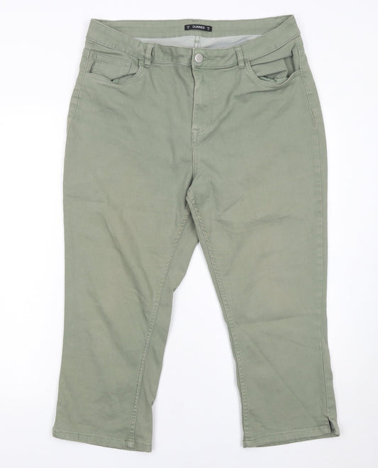 Dunnes Women’s Green Straight Jeans Size 16 Cotton Blend