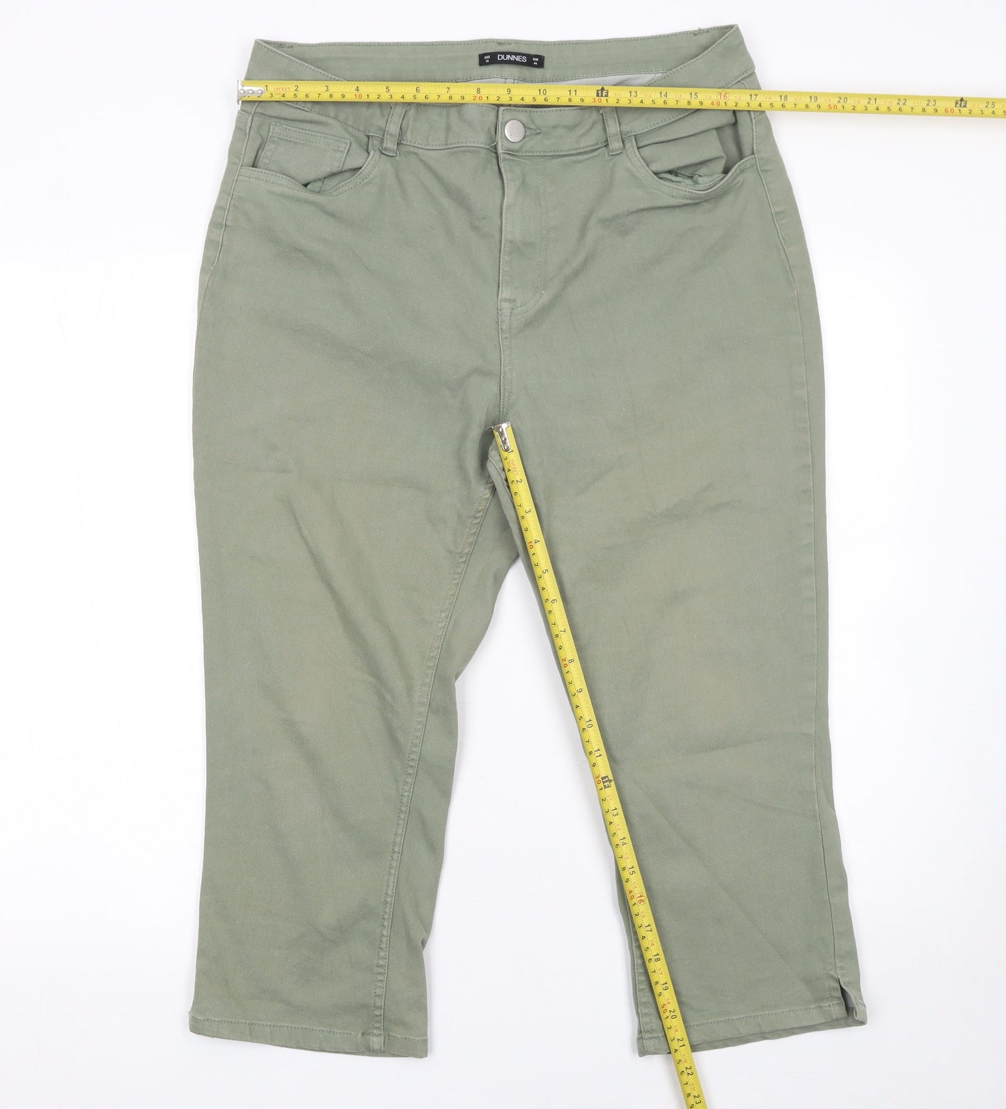 Dunnes Women’s Green Straight Jeans Size 16 Cotton Blend