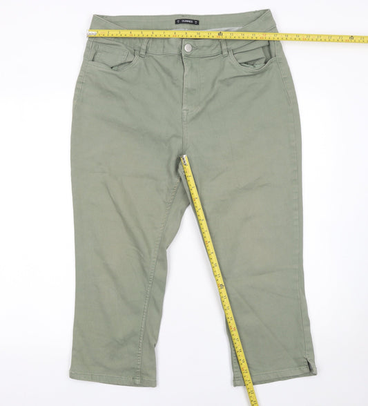 Dunnes Women’s Green Straight Jeans Size 16 Cotton Blend