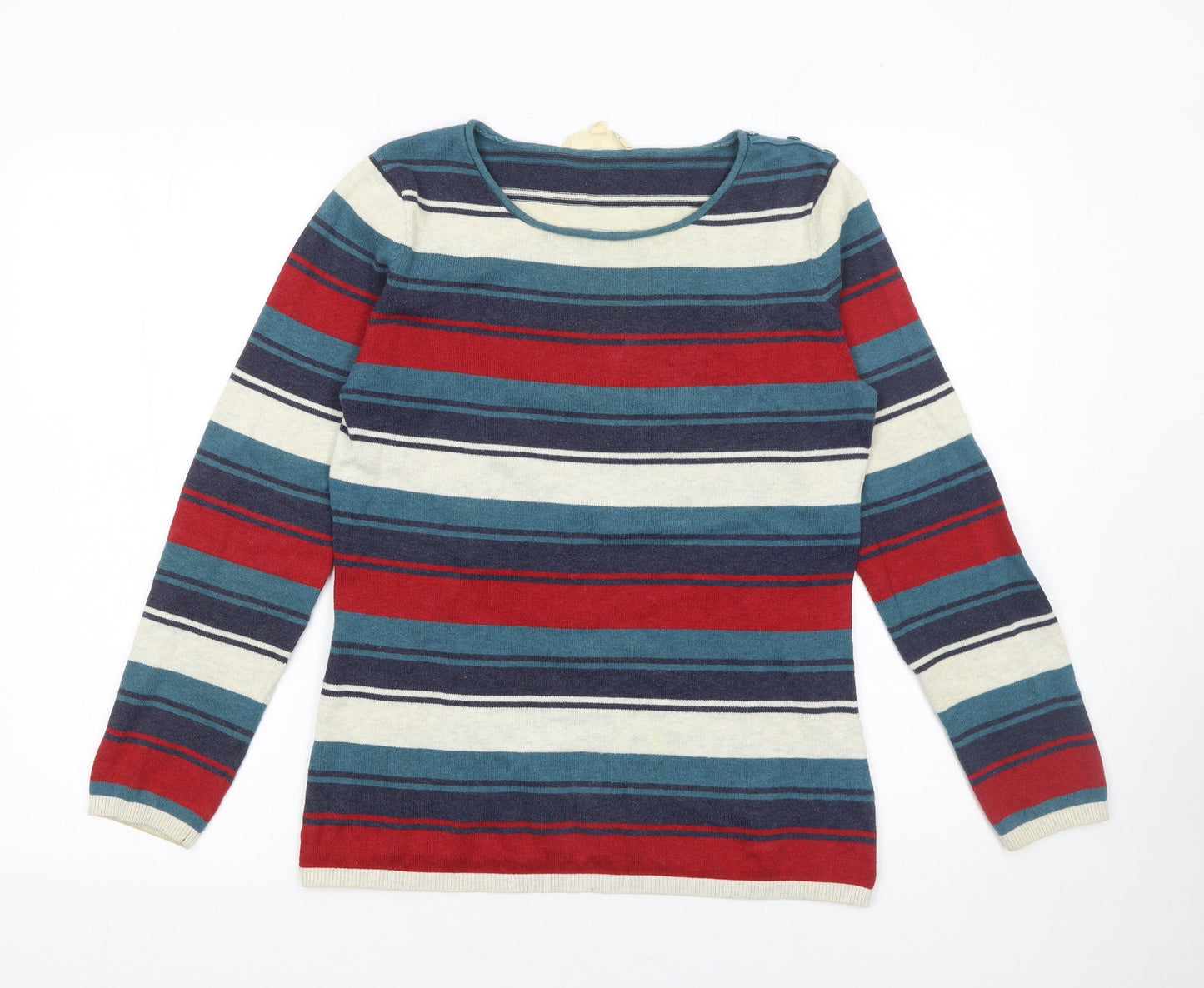 Seasalt Cornwall Women’s Multicoloured Stripe Cotton Jumper Size 10