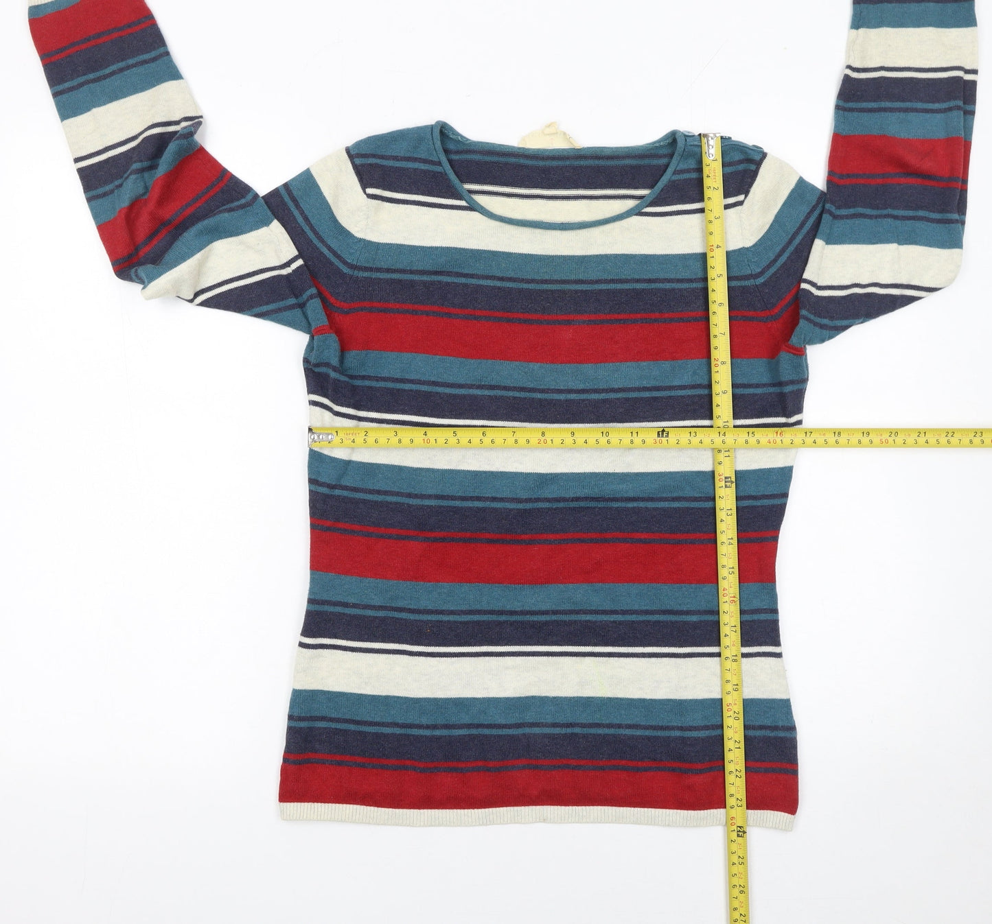 Seasalt Cornwall Women’s Multicoloured Stripe Cotton Jumper Size 10