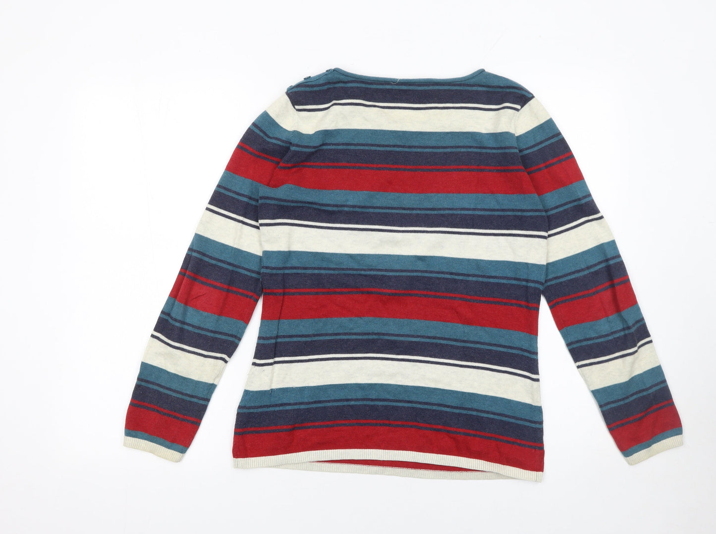 Seasalt Cornwall Women’s Multicoloured Stripe Cotton Jumper Size 10