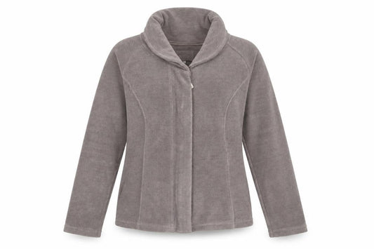 Marks & Spencer Women Grey Fleece Zip Jacket Small Regular Fit