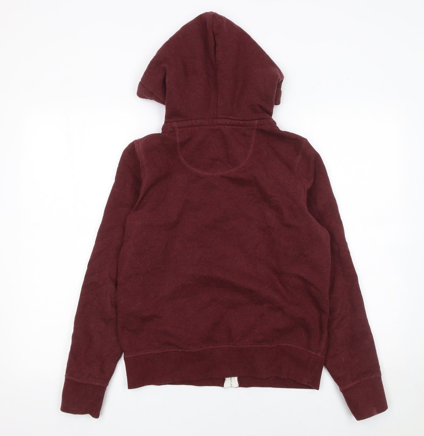Jack Wills Women's Burgundy Full Zip Hoodie Size 8 Cotton Blend