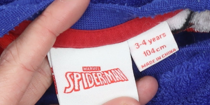 Marvel Boys Blue Spider-Man Christmas Fleece Pyjama Top 3-4 Years