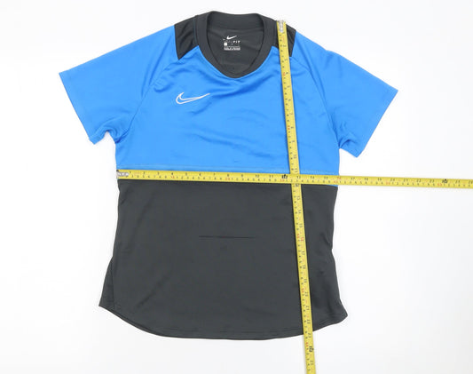 Nike Boys Blue Black Dri-Fit Short Sleeve Athletic T-Shirt Size S