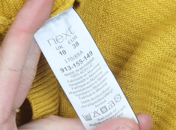 Next Women’s Yellow Acrylic Crew Neck Long Sleeve Jumper Size 10