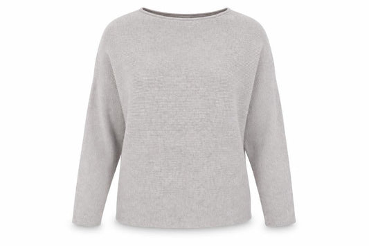 H&M Women Beige XS Boat Neck Long Sleeve Pullover Jumper