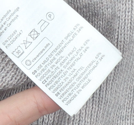 H&M Women Beige XS Boat Neck Long Sleeve Pullover Jumper