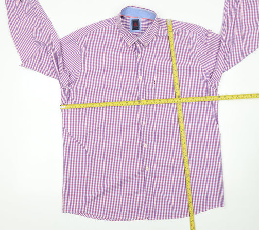 André Jeanswear Men’s Purple Check Cotton Button-Up Shirt Size L