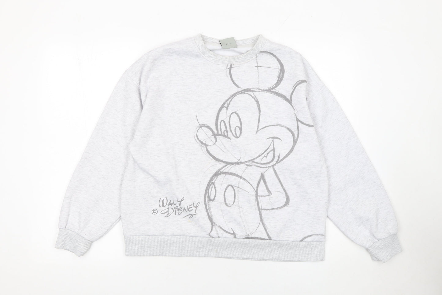 Disney Women Grey Mickey Mouse Sweatshirt Size S 10-12 Pullover