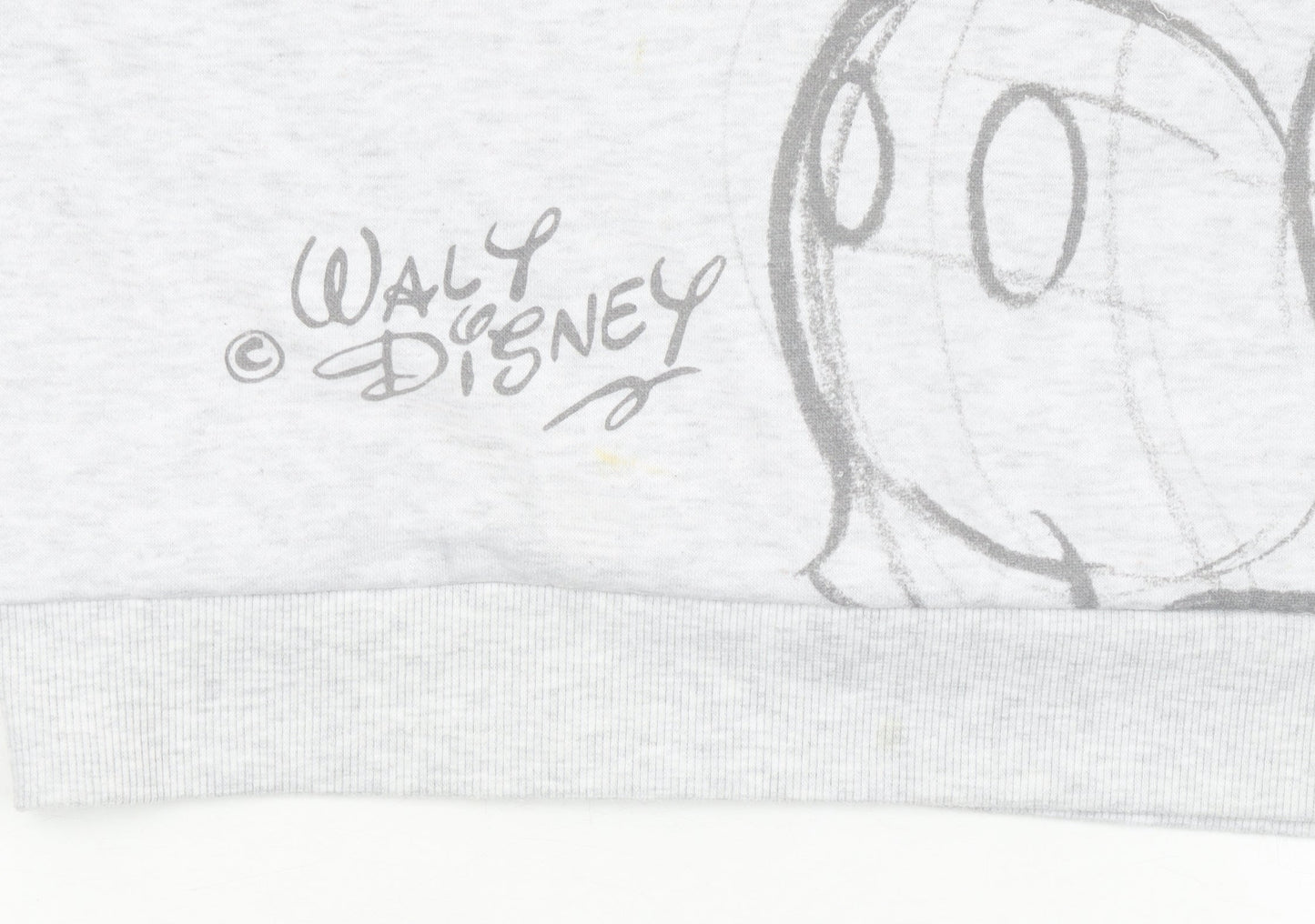 Disney Women Grey Mickey Mouse Sweatshirt Size S 10-12 Pullover
