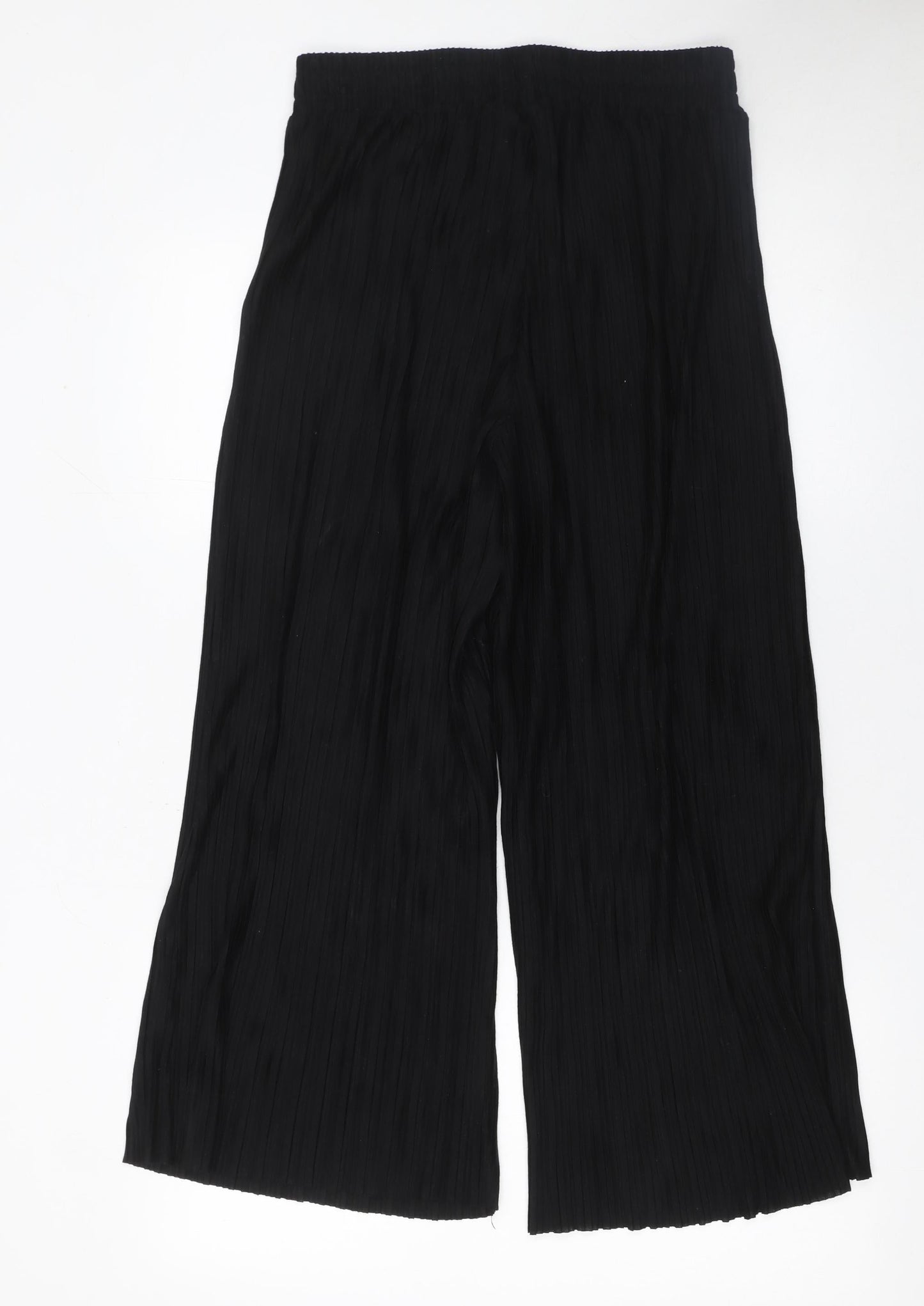 Soyaconcept Womens Black Cropped Wide-Leg Trousers Size S