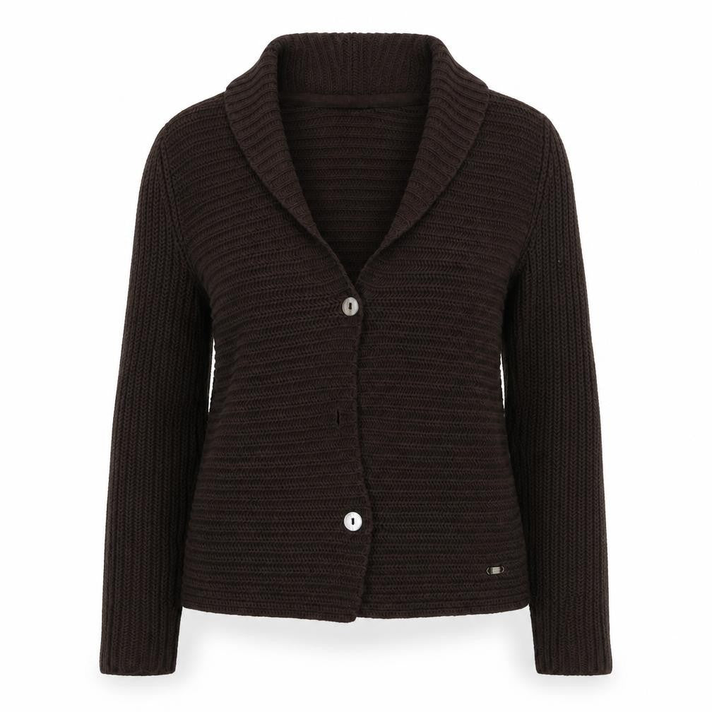 Betty Barclay Women Brown Knit Long Sleeve Cardigan Size 10