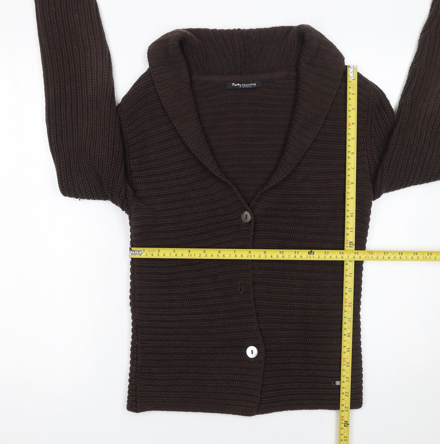 Betty Barclay Women Brown Knit Long Sleeve Cardigan Size 10