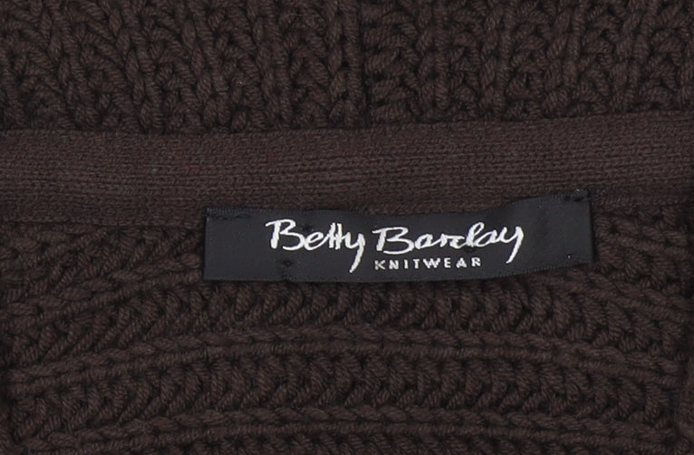Betty Barclay Women Brown Knit Long Sleeve Cardigan Size 10