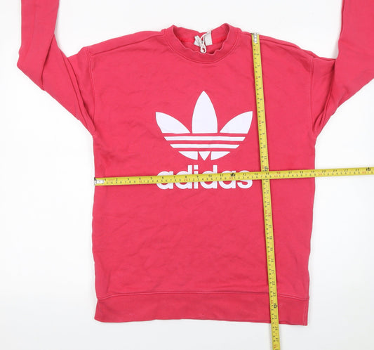 Adidas Women's Pink Crew Neck Pullover Sweatshirt UK 8