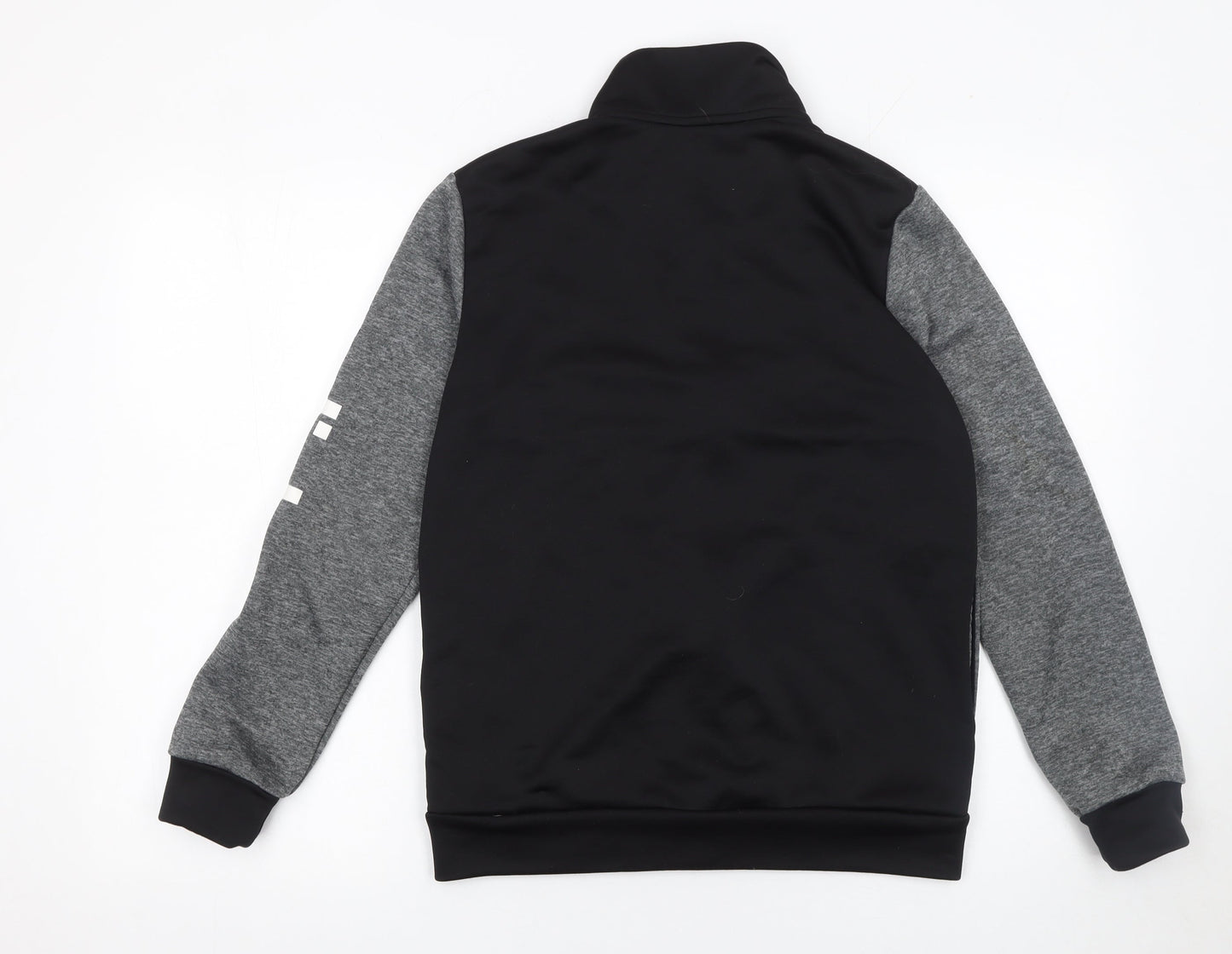 Adidas Boys Grey & Black Track Jacket Size 13-14Y Full Zip Activewear