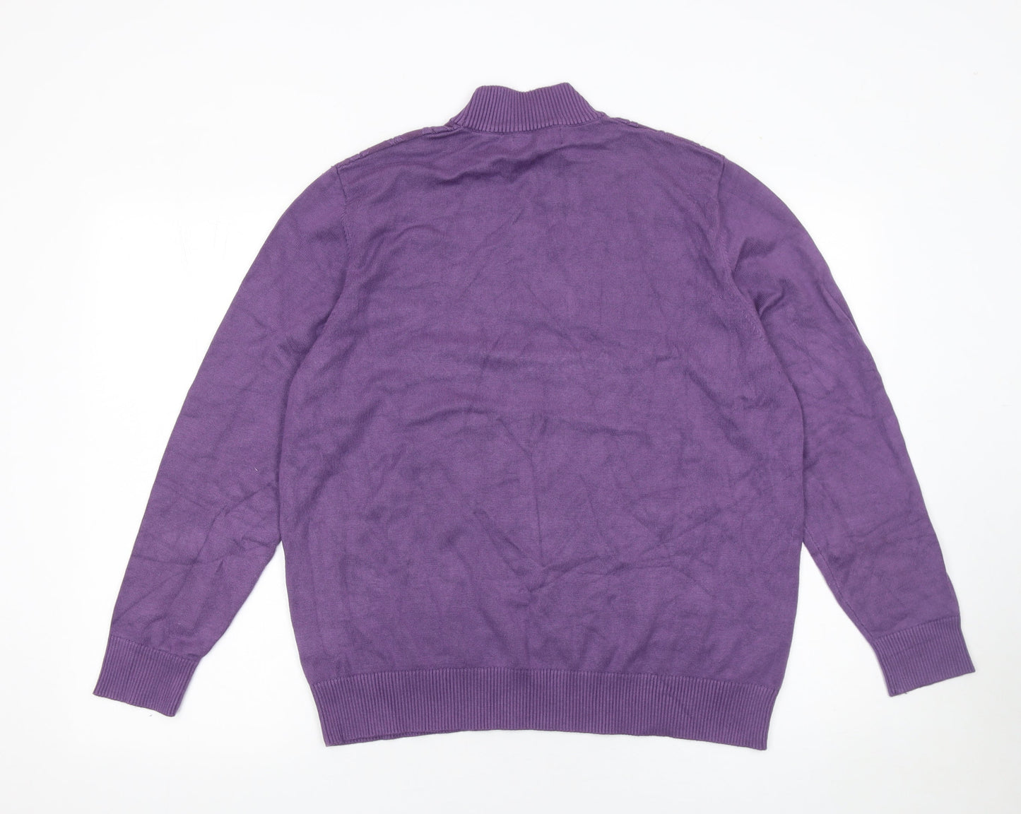Castle of Ireland Women's Purple Mock Neck Knit Jumper Size L