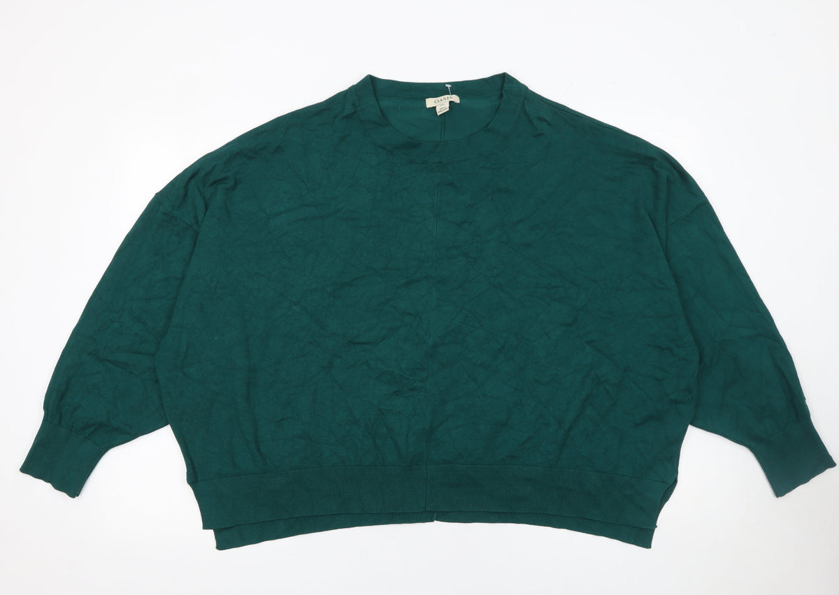 Oasis Women’s Green Crew Neck Relaxed Pullover Jumper 3XL