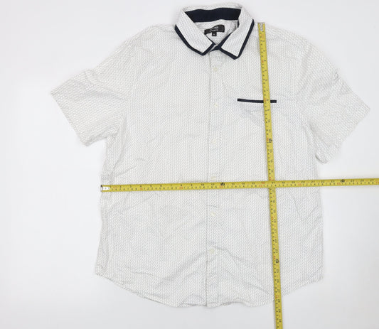 Dunnes Stores Men's White Short Sleeve Regular Fit Cotton Shirt XL