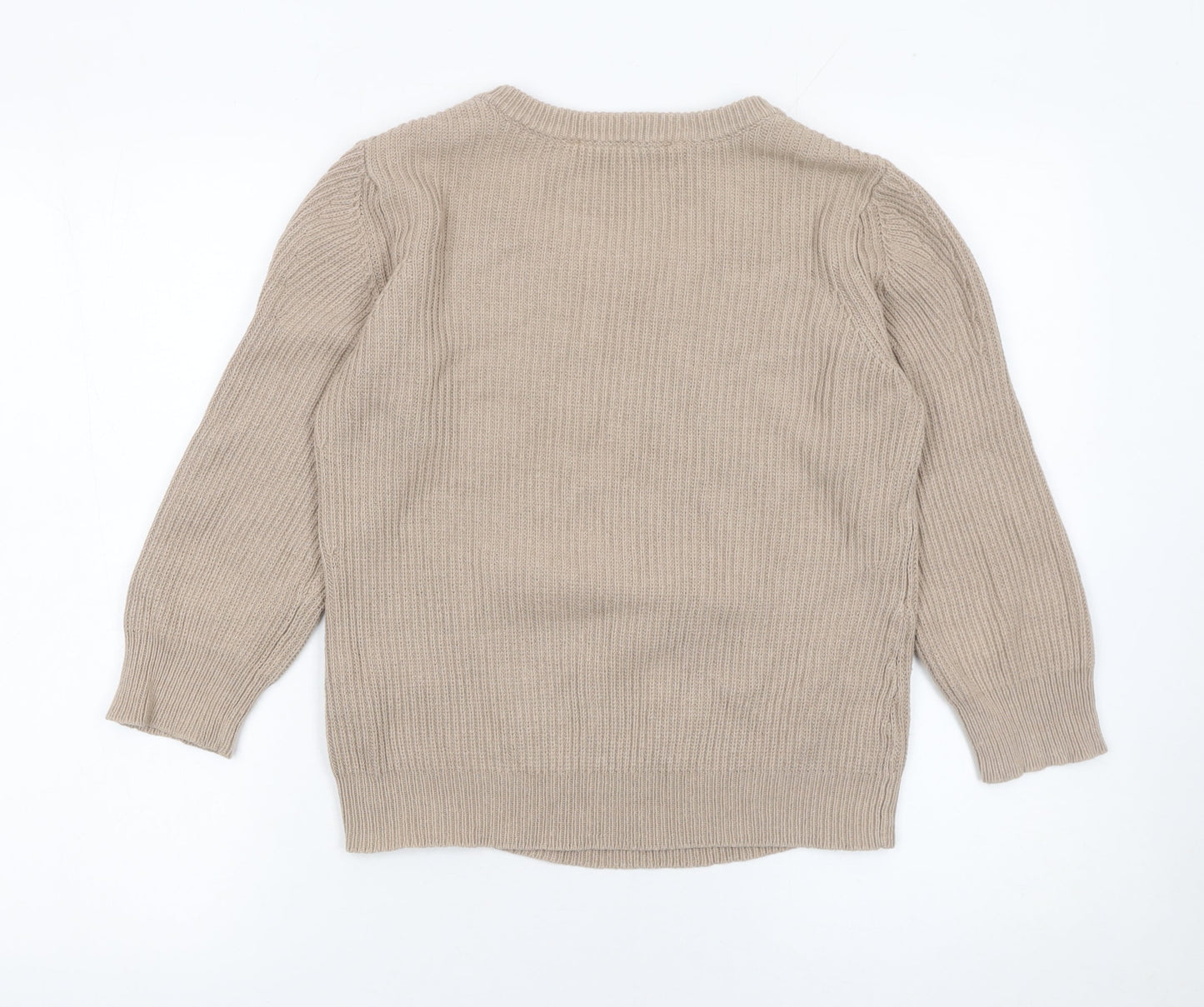 Betty Jackson Black Women’s Beige Cable-Knit Jumper Size 14