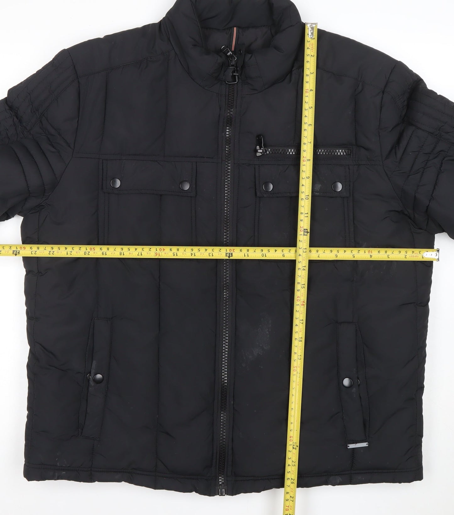 Kenneth Cole Reaction Men's Black L Puffer Jacket Winter Polyester Zip