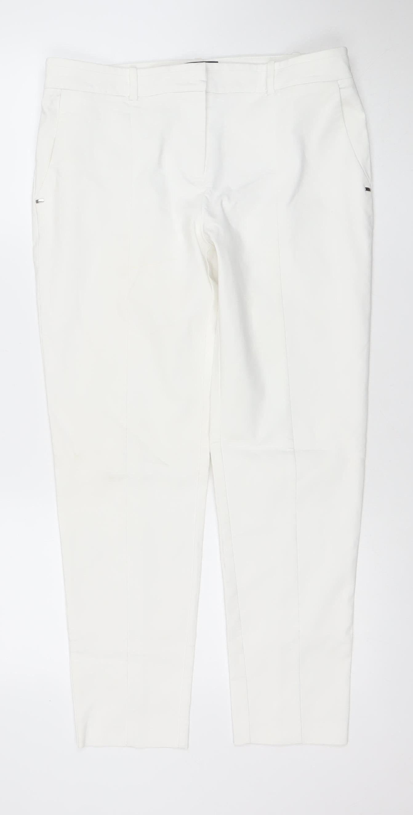River Island Women’s White Tailored Stretch Trousers Size 12
