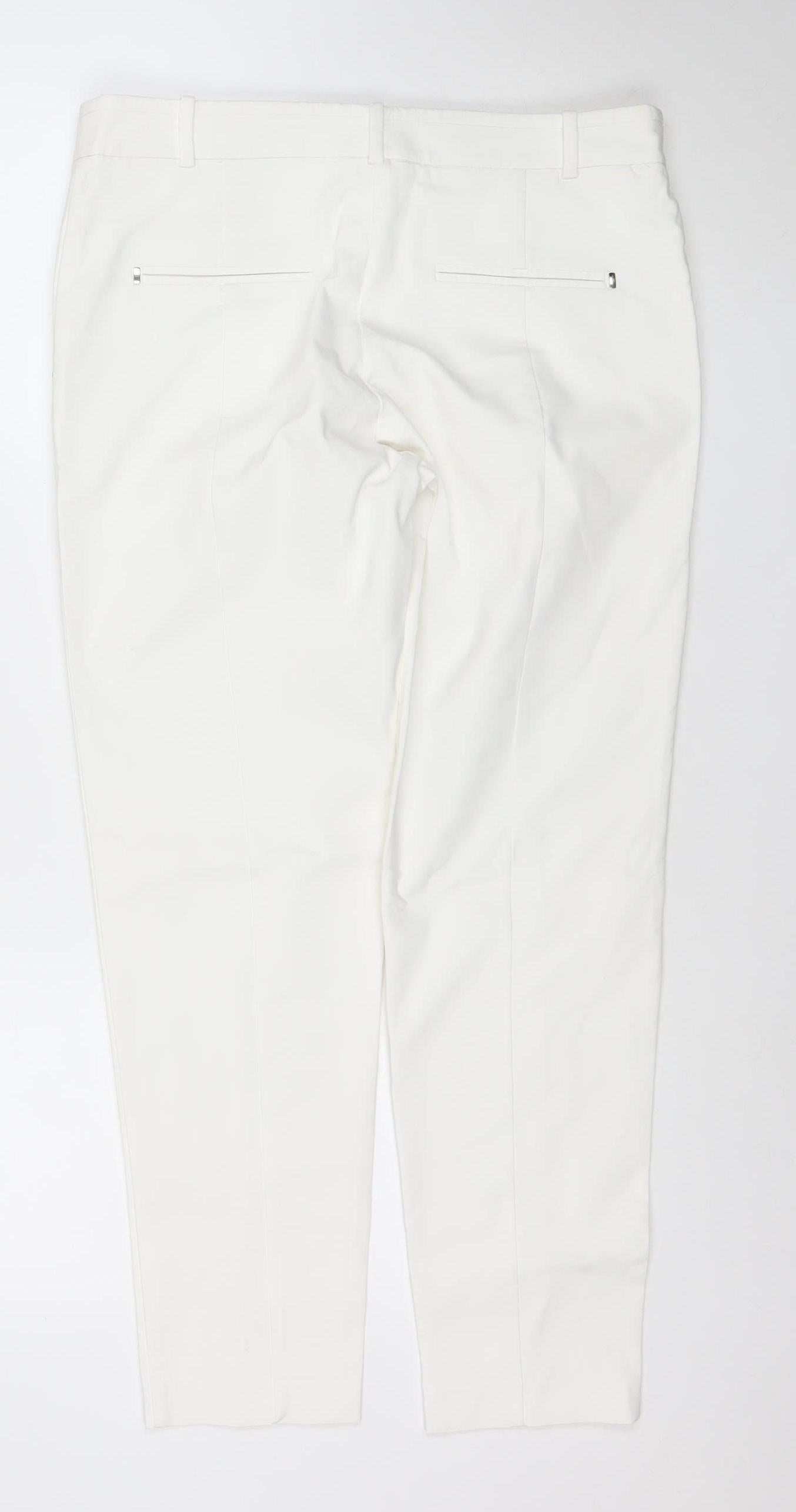 River Island Women’s White Tailored Stretch Trousers Size 12