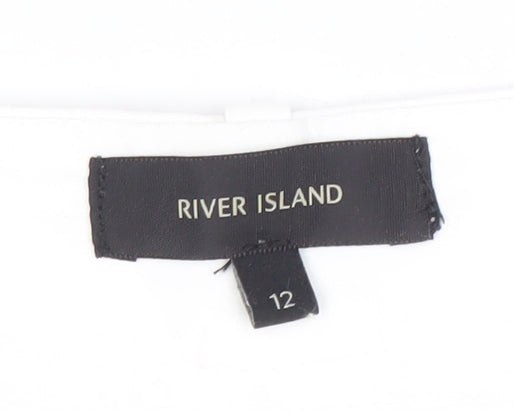 River Island Women’s White Tailored Stretch Trousers Size 12
