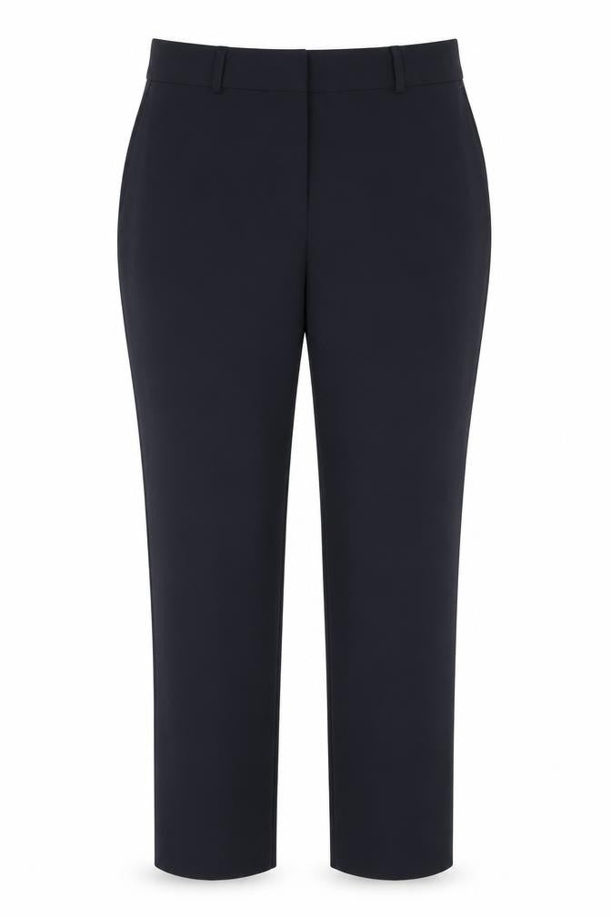 Front view of Dunnes Women’s Blue Polyester Straight Leg Trousers, size UK 12