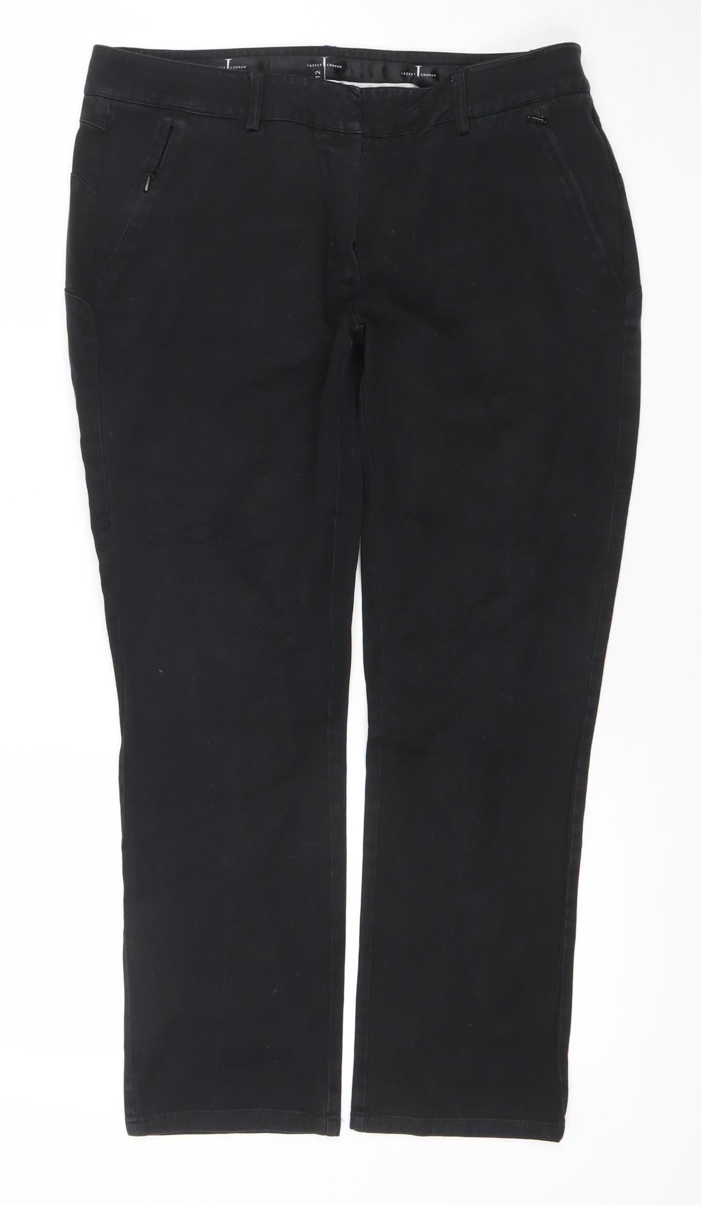 Jasper Conran Womens Black Straight Leg Stretch Jeans Size 12