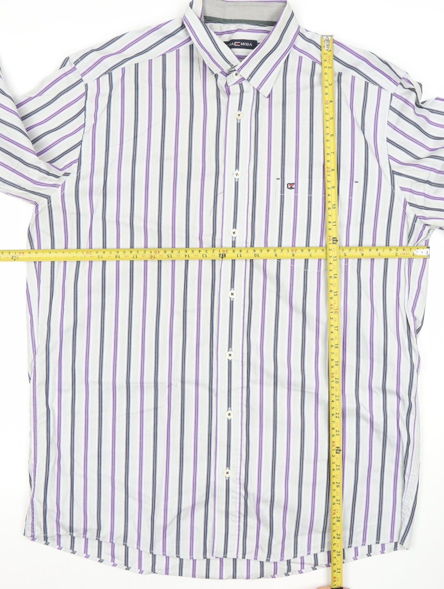 Casa Moda Men's Multicoloured Striped Long Sleeve Cotton Button-Up Shirt L