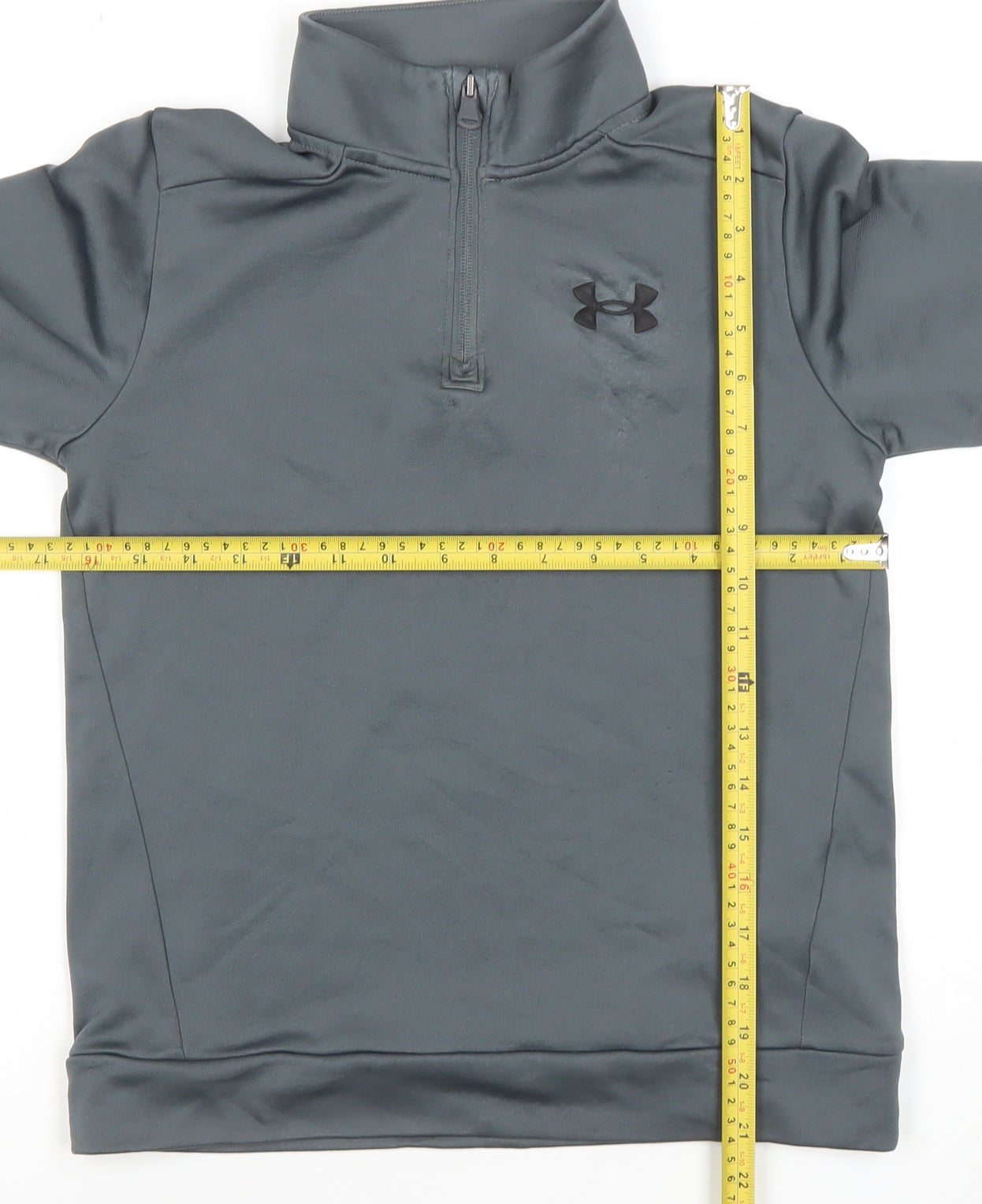 Under Armour Boys Grey 1/2 Zip Hoodie Medium Loose Fit Polyester