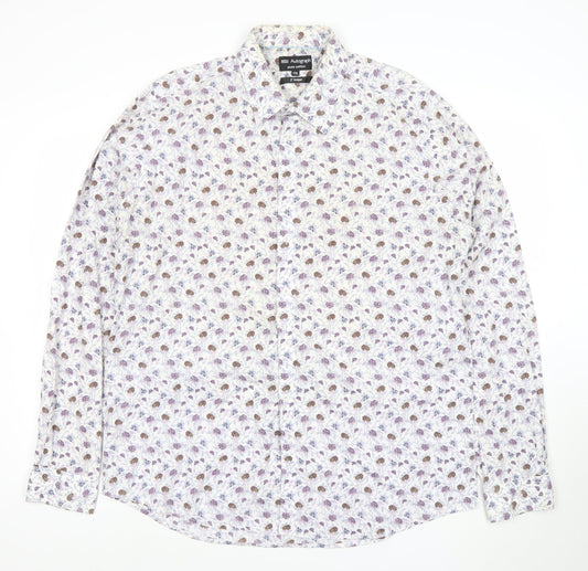 Marks and Spencer Autograph Men's Multicoloured Floral Cotton Long Sleeve Shirt 17.5