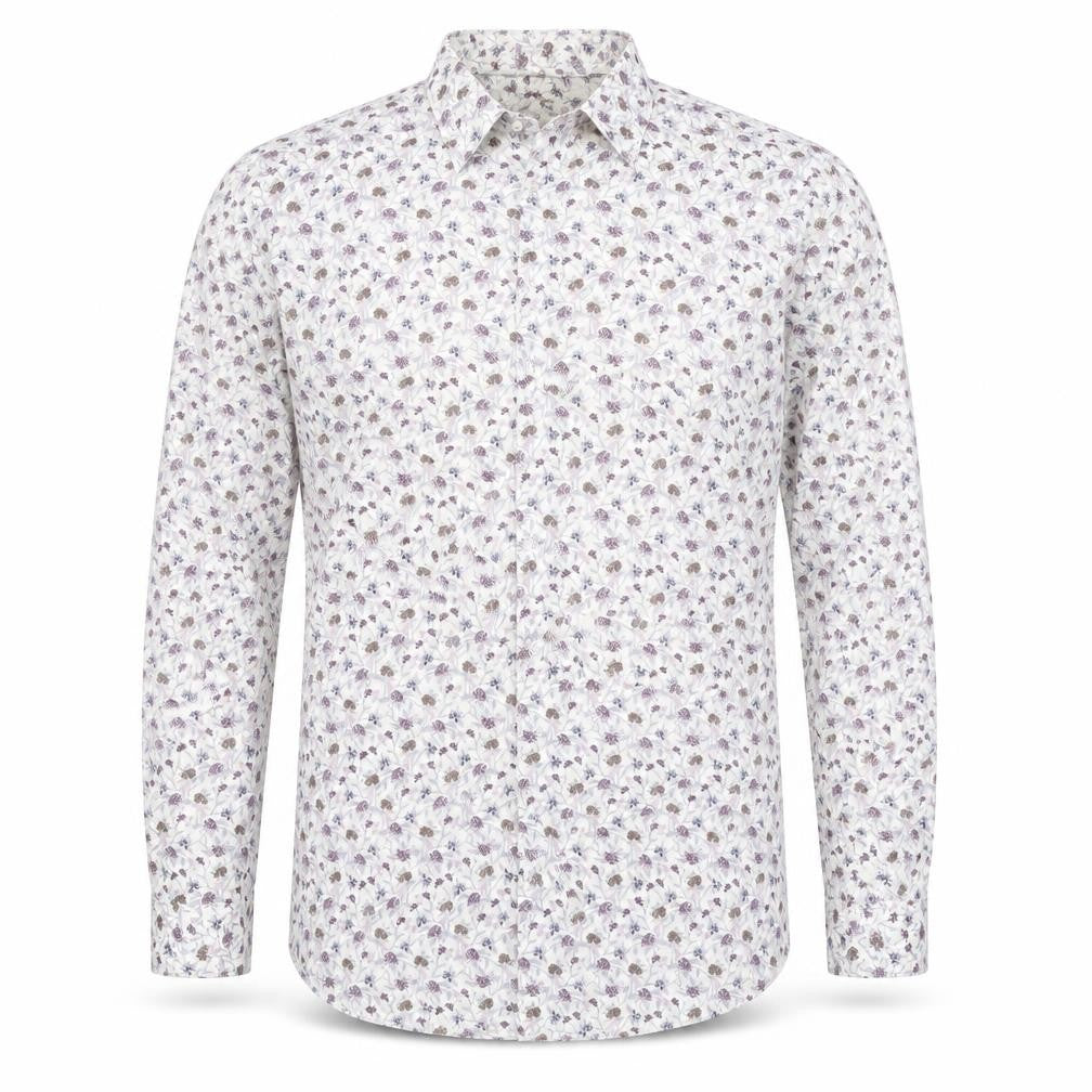 Marks and Spencer Autograph Men's Multicoloured Floral Cotton Long Sleeve Shirt 17.5